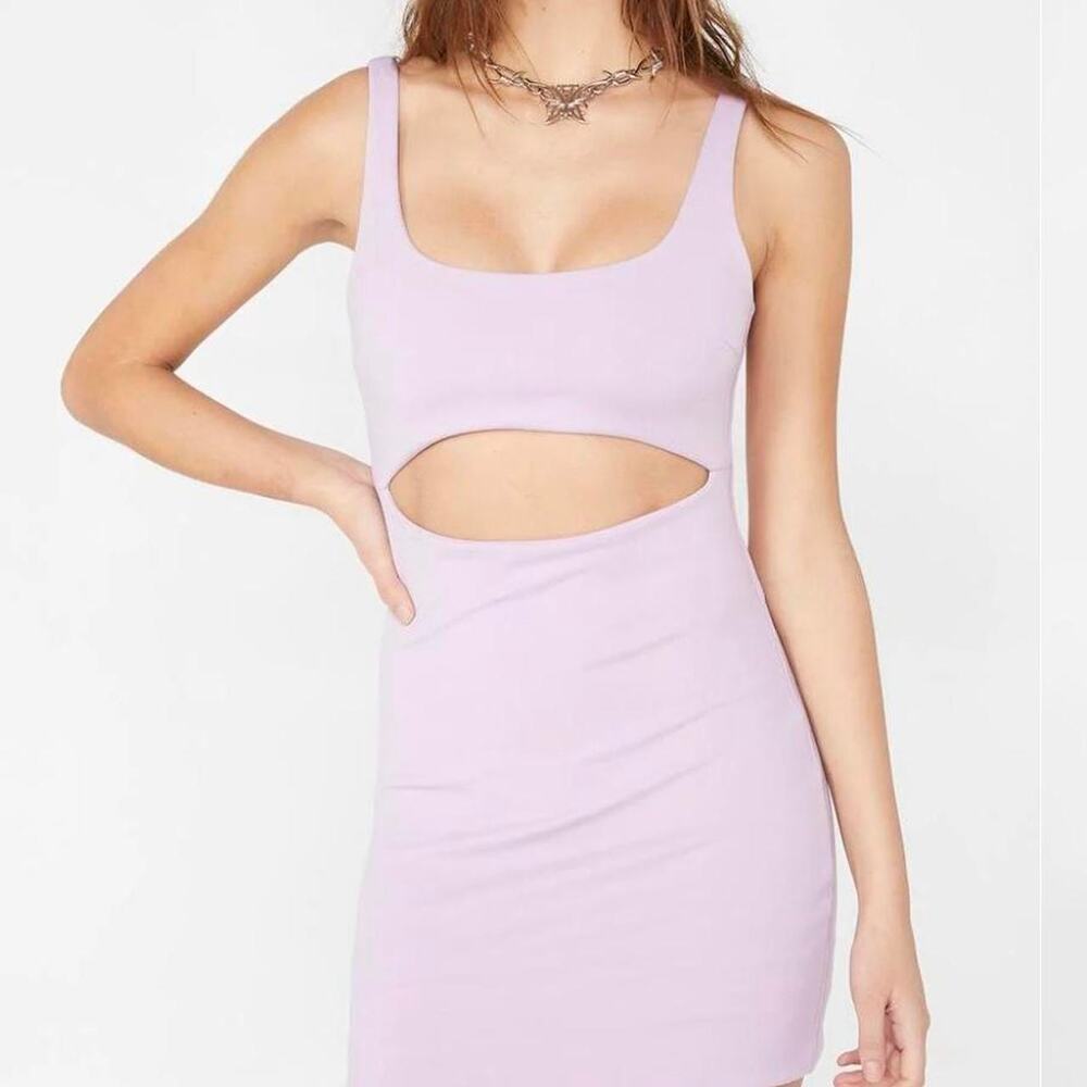Tiger Mist Lilac Cut Out Bodycon Mini Dress Women's Small NWT Y2K Club Spring - Picture 5 of 16